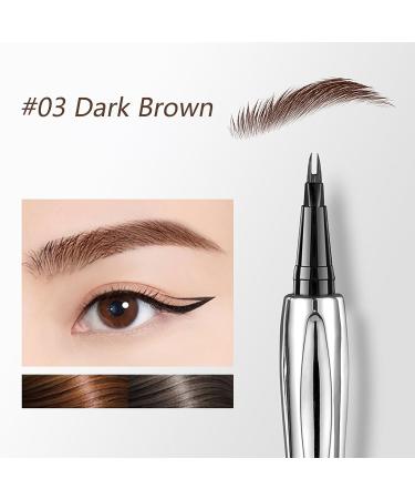 LXZJJM Bifurcated Water Eyebrow Pencil Liquid Eyebrow Pen Waterproof Brow Pen with Micro-Fork Tip Creates Natural Looking Brows Effortlessly (#03 Dark Brown) - Buy Online on GoSupps.com