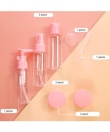 Empty Travel Bottles Set - 10 Pieces for Liquids | TSA Approved Travel Accessories with Cosmetic Pocket & Transparent Bag - Buy Online on GoSupps.com