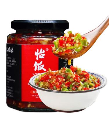 Jiangxi Farmhouse Specialty Chopped Chili Sauce Spicy Chili Sauce 280g/bottle Sde Dish Super Spicy Sauce Garlic Minced Chili Noodle Sauce Chinese Chili Sauce (Slightly spicy 1pc) Slightly spicy 1pc