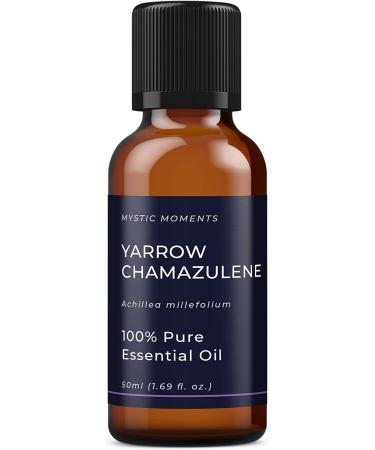 Mystic Moments Yarrow Chamazulene Essential Oil 50ml | Pure Natural Vegan Oil for Diffusers Aromatherapy & Massage - GVO Free - Buy Online on GoSupps.com