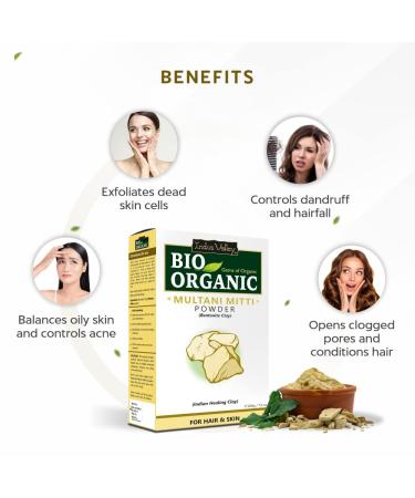 Buy Indus Valley Natural Organic Multani Mitti Powder | Pure Herbal Face Pack for Glowing Skin - International Shipping Available - Buy Online on GoSupps.com