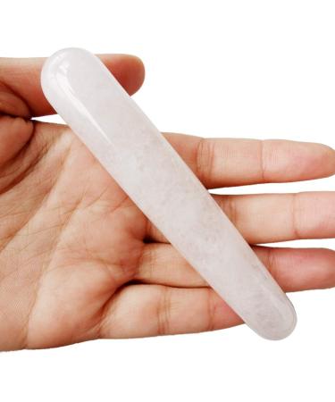 Lovionus89 white quartz cockroach facial massage tools crystal jade gua sha handmade spa massage stick for acupuncture therapy stick point treatment