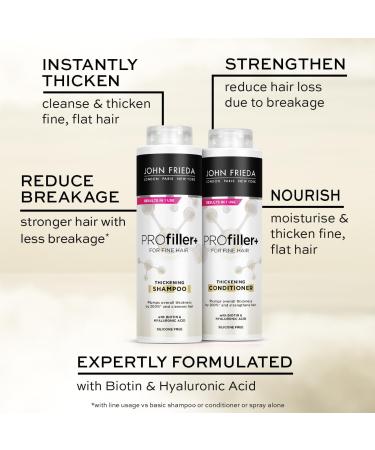 John Frieda ProFiller+ Thickening Shampoo and Conditioner 500ml Duo Pack - Buy Online on GoSupps.com