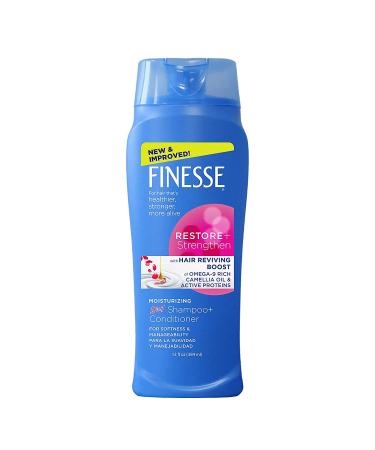FINESSE Restore + Strengthen Moisturizing 2in1 Shampoo + Conditioner 13 oz (Pack of 6) Moisturize & Repair Dry or Damaged Hair