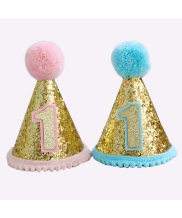 Party Hat Dog Puppy Party Cat Costume Sequins Hat Headwear Accessory Birthday Party Pet Supplies (Blue 2years) - Buy Online on GoSupps.com