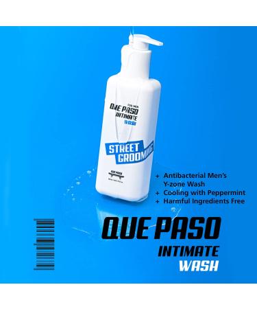 QUE PASO Men's Intimate Foaming Wash 230ml - Gentle Genital Cleanser with Cool Peppermint Scent - Moisturizing & Prevents Dryness, Odor, and Itching - Buy Online on GoSupps.com