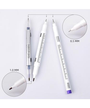 10Pcs Makeup Positioning Marker Pen Surgical Skin Mark Tool Microblading Marker Pen with Paper Ruler Quick Drying Marker - Buy Online on GoSupps.com