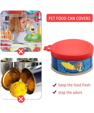 Huayue 6 Pack Pet Can Covers Pet Food Tin Lids Universal Silicone Cat Dog Food Can Lids One Size Fit 3 Standard Size 6 Colors - Buy Online on GoSupps.com