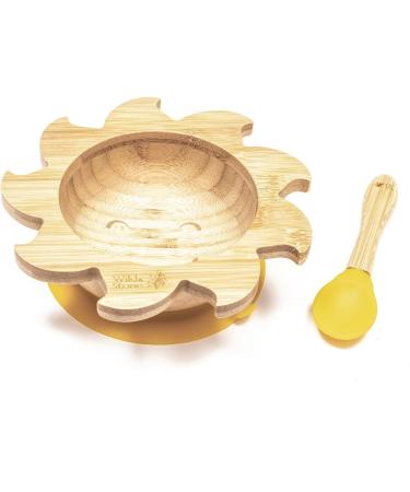 Wild & Stone Baby Suction Bowl Set | You are My Sunshine | Eco-Friendly Bamboo Plate | Detachable Suction Base | Baby Yellow - Buy Online on GoSupps.com