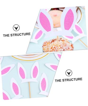 Toyvian 30pcs Rabbit Ears Plug Birthday Cake Decors Glitter Bunny Ear Happy Birthday Cake Birthday Party Photo Prop Prince Paper Cups Decoration for Cake Girl Pink Baby Wood Decorations - Buy Online on GoSupps.com