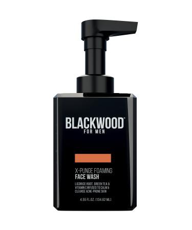 Blackwood For Men X-Punge Foaming Face Wash - Acne Facial Cleanser For Oily to Normal Skin - Deep Cleanse for Exfoliation - Natural Vegan Formula - Paraben Free Sulfate Free & Cruelty Free (4.55 oz) 4.5 Fl Oz (Pack of 1)