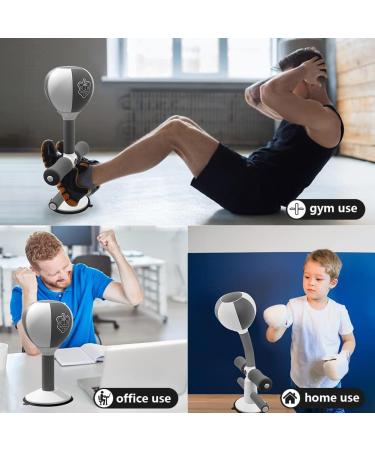 Punching Bag with Suction Cup | 2in1 Sit-up Aids & Stress Buster | White, Ideal for Office or Gym | Kids & Adults Training - Buy Online on GoSupps.com