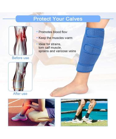 Calf Brace for Shin Splints | Adjustable Compression Wrap for Pain Relief | Men & Women | Blue - Buy Online on GoSupps.com