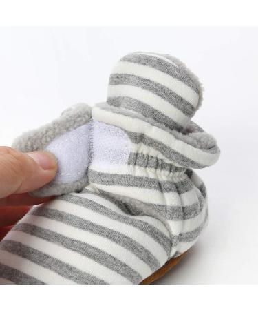 LACOFIA Baby Anti-Slip Soft Sole Booties 0-6 Months - Light Gray Stripes - Buy Online on GoSupps.com