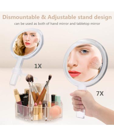 Gotofine Double Sided Makeup Mirror, 1x - 7X Magnification, Adjustable Stand, Clear (7X) - Buy Online on GoSupps.com