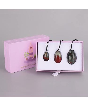 Drill Yoni Egg Set - 3pcs Natural Rose Quartz & Rock Quartz Massage Balls for Kegel Exercise - Buy Online on GoSupps.com