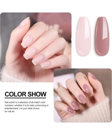 Jelly Nail Polish Set - Nude Nail Varnish Sets - Quick Dry & Long Lasting Jelly Nude Nail Polish - Oil-Based Formula Nail Polish Gift Set with Top Coat - No Need Cure Nail Paint - Buy Online on GoSupps.com