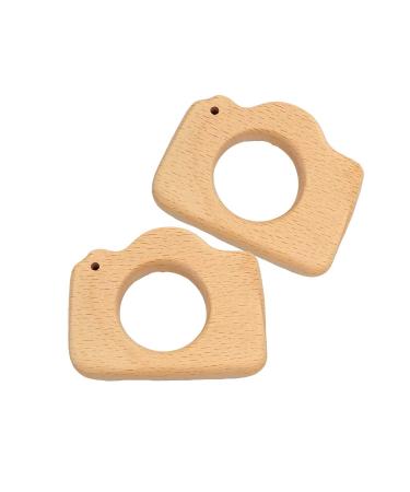 Arakierst 10pcs Cute Cartoon Wood Camera Pendant Set - Handmade Natural Animal Shapes for DIY Jewelry Making - Buy Online on GoSupps.com