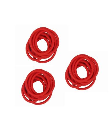 Hair ties thick elastic without metal red 30 pieces