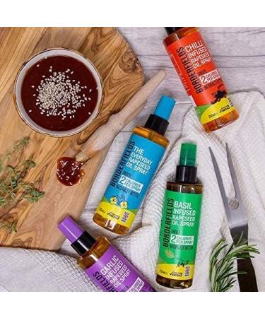 Borderfields Garlic Infused Rapeseed Oil Spray 200ml - Natural Garlic Flavor | Easy to Use Spray Bottle - Buy Online on GoSupps.com