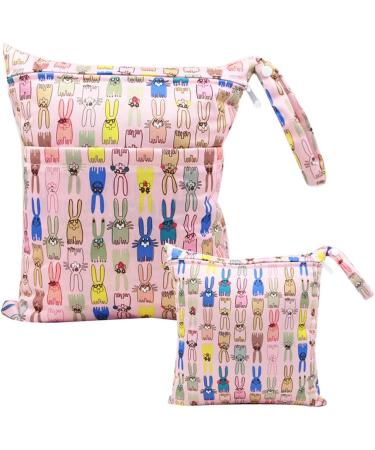 Egurs Rabbit-Pink Diaper Bag Wetbag - Large & Medium - Perfect for On-the-Go Parents | International Shipping - Buy Online on GoSupps.com