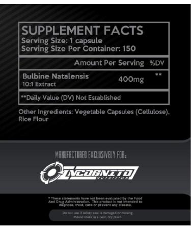 Buy BULBINE NATALENSIS - MAX Strength 400mg - 150 Servings - 10:1 Extract | International Shipping Available - Buy Online on GoSupps.com