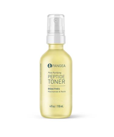 Pangea Organics - Natural Niacinamide + Reishi Pore Purifying Peptide Toner | Vegan Non-Toxic Sustainable Clean Beauty (Glass Bottle 4 fl oz | 118 ml)