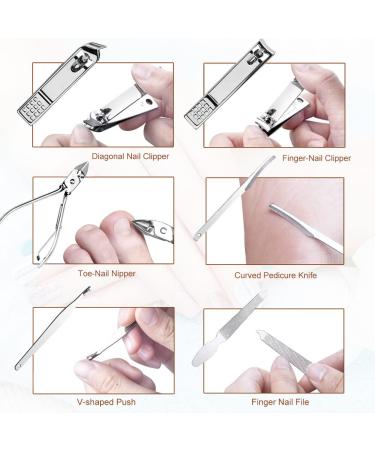 18 Piece Stainless Steel Nail Clippers Set - Professional Manicure Kit with Travel Case - Buy Online on GoSupps.com