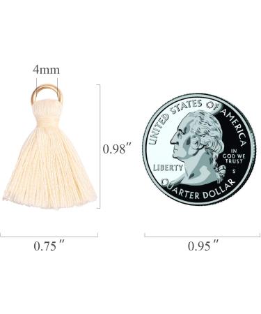 Bulk Mini Tassel Charms - 95-100PCS Cream White Cotton Thread Tassels for Crafts & Jewelry Making - 0.98 inch - Buy Online on GoSupps.com