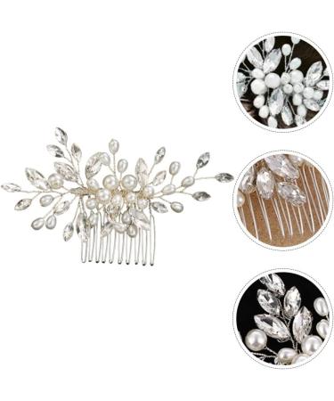Amosfun Bridal Headwear Hair Toppers Hair Pin Hair Clip Bridal Hair Comb Hair Side Comb Wedding Headpiece Wedding Elegant Headdress Bridal Headdress Metal White Accessories Classical Bride - Buy Online on GoSupps.com
