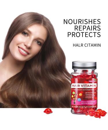 Hair Treatment Serum Capsules for Frizzy & Damaged Hair - Moisturizing No Rinse All Hair Types (40 Capsules - Buy Online on GoSupps.com