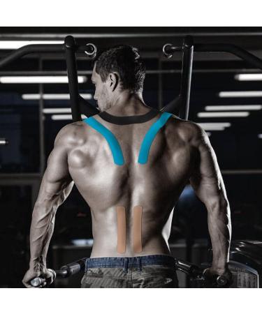 SOONGO Kinesiology Tape 5cm x 5m - Waterproof and Hypoallergenic - Relieve Muscle Soreness in Shoulders, Wrists, Knees, and Ankles - Elastic with Good Air Permeability - Dark Blue - Buy Online on GoSupps.com