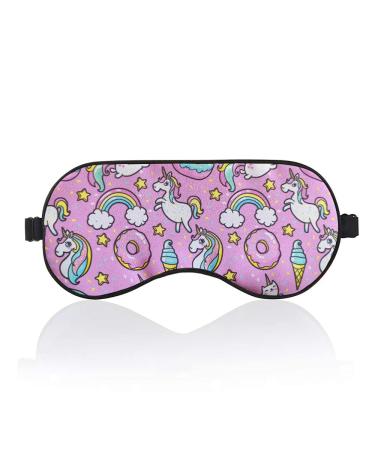 PEPYJAN Sleep Mask with Fashion Patterns Soft Eye Mask for Sleeping Blindfold Block Out Light Adjustable Strap for Women Men - Unicorn