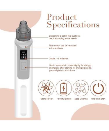 Blackhead Remover Black Head Remover for Face Whitehead Acne Remover with 6 Suction Power 4 Probes and LED Display Deep Cleansing Unclogging Pores Blackhead Remover Tool - Buy Online on GoSupps.com