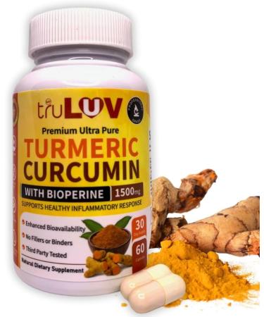 Turmeric Curcumin with Bioperine Ginger Supplement 1500mg 60 Capsules Natural Dietary Supplement for Health Non-GMO | Gluten Free - Buy Online on GoSupps.com