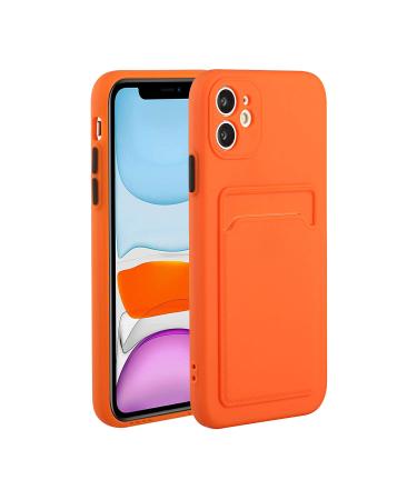 Tivenfezk Nadoli Silicone case for iPhone 15 Plus Ultra thin shockproof scratch -resistant wallet soft TPU protective cover mobile phone case with credit card holder iphone 15 plus orange