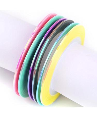 MEILINDS Nail Art Striping Tape Line Mermaid Candy Color Adhesive Sticker Set - 18 PCS - Buy Online on GoSupps.com