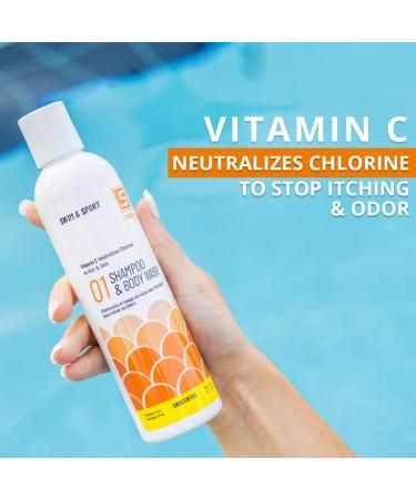 Solpri Unscented Chlorine Swim Shampoo & Body Wash with Vitamin C - 8 Fl Oz - Buy Online on GoSupps.com