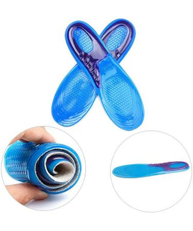 Orthotic Silicone Gel Insoles - Shock Absorbing Full Length for Unisex Boots & Sports Shoes (Medium Size UK 6-8) - Buy Online on GoSupps.com