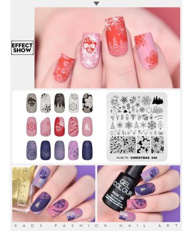 KADS 5Pcs Christmas Nail Stamping Plate - DIY Manicure Tool with Santa, Snowflake, Elk Designs - Buy Online on GoSupps.com
