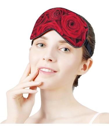 Shop Red Rose Flower Sleep Mask for Women | Adjustable Eye Shades & Elastic Strap | International Shipping Available - Buy Online on GoSupps.com