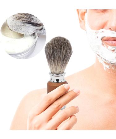 Premium Travel Shaving Brush - Stainless Steel Handle | Friendly Portable Brush for Cream Foam & Soap (Brown) - Buy Online on GoSupps.com