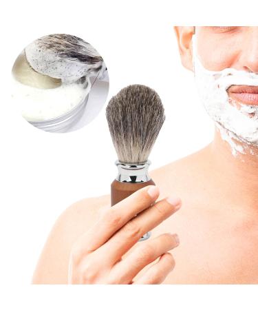Professional Men's Beard Shaving Brush | Rubber Wood Handle | Facial Cleaning & Hair Shaving Tool - Perfect for Salons & Home Use - Buy Online on GoSupps.com