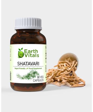 Earth Vitals - Shatavari Capsules - 90 Veg Capsules - Nutritionally Rich Herbal Supplement from India