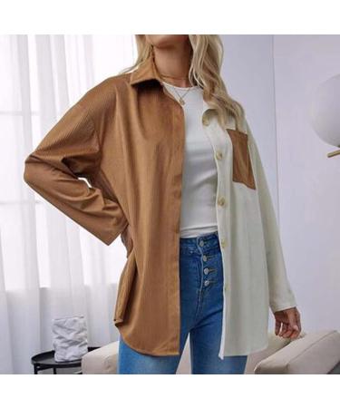 Gefomuofe Blouse Women's Loose Tunic Large Sizes Pullover Tops Long Blouse Shirt Summer Shirt Blouse Button Down Shirts Tunic Casual V-Neck Tops Elegant Plain Office Blouses Office Shirt Brown 3XL - Buy Online on GoSupps.com