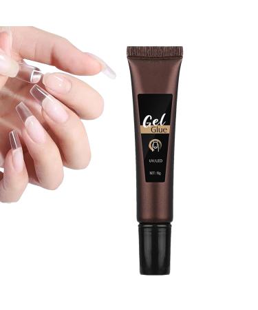 Gel Nail Tip Glue Gel Glue Nail Glue Base Gel Strong Glue Long-Lasting Soft Gel Glue Nail Tips Gel Extension Glue Gel Glue for Rhinestone Nails round mouth - Buy Online on GoSupps.com