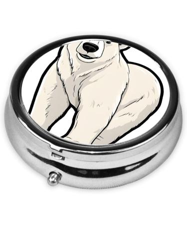 Polar Bear Mini Round Pill Box | 3 Compartment Travel Organizer | Portable Medicine Case for Home & Office - Buy Online on GoSupps.com