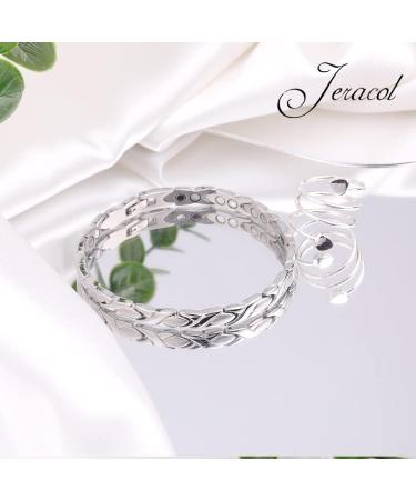 Jeracol Titanium Steel Magnetic Bracelet for Women | 3500 Gauss Magnets | Adjustable Wristband | X-Silver | Gift Box Included - Buy Online on GoSupps.com