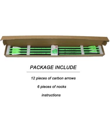 Pointdo 30 Carbon Arrow Fluorescent Green (12 Pack) - Targeting & Practice for Compound/Recurve Bow - Buy Online on GoSupps.com