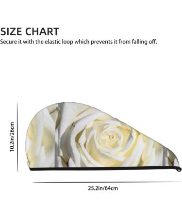 Hair Towel Wrap - Quick Drying Turban with Button | White Rose Hair Drying Towel - Buy Online on GoSupps.com